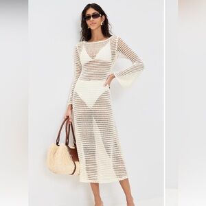 STAUD Lorena White Crochet Maxi Dress - SOLD OUT Size Small